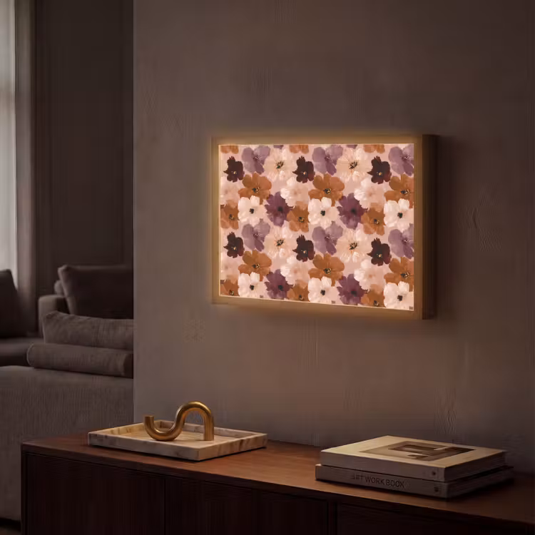 Lightbox - Wandlamp - Bloemen - Abstract - Aardetinten — 2
