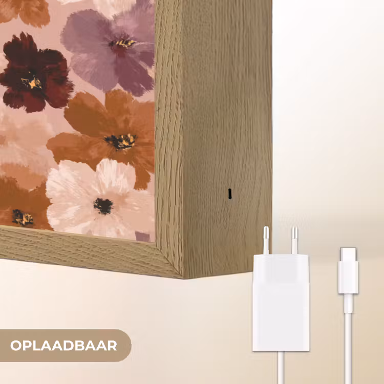 Lightbox - Wandlamp - Bloemen - Abstract - Aardetinten — 7