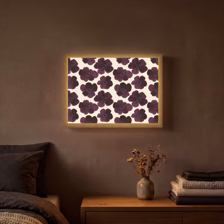 Lightbox - Wandlamp - Bloemen - Aquarel - Paars — 3