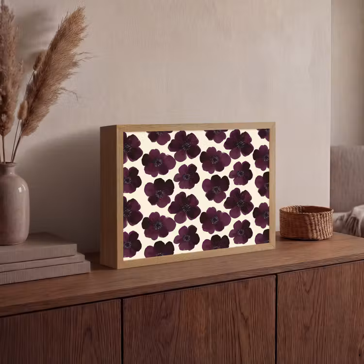 Lightbox - Wandlamp - Bloemen - Aquarel - Paars — 4