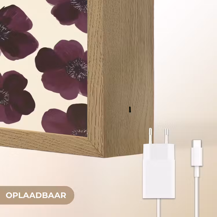 Lightbox - Wandlamp - Bloemen - Aquarel - Paars — 7