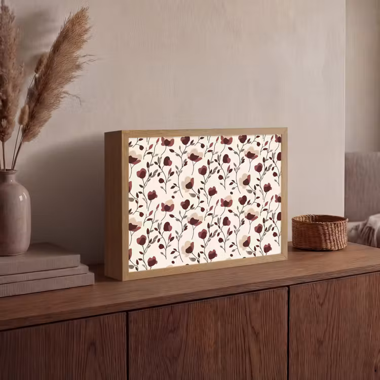 Lightbox - Wandlamp - Bloemen - Botanisch - Bordeaux — 4