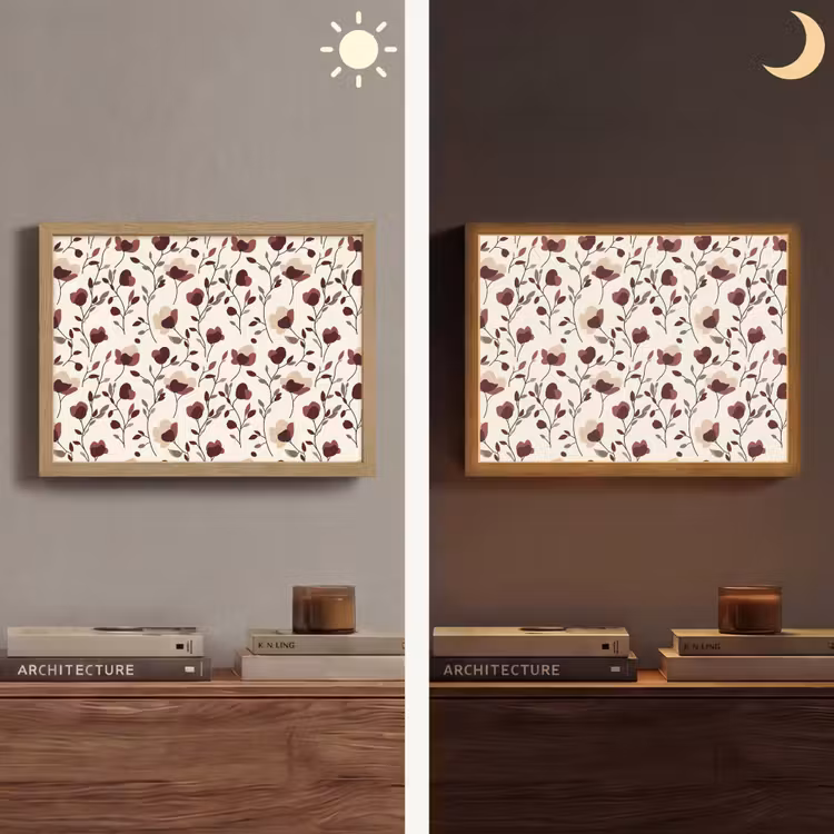 Lightbox - Wandlamp - Bloemen - Botanisch - Bordeaux — 6
