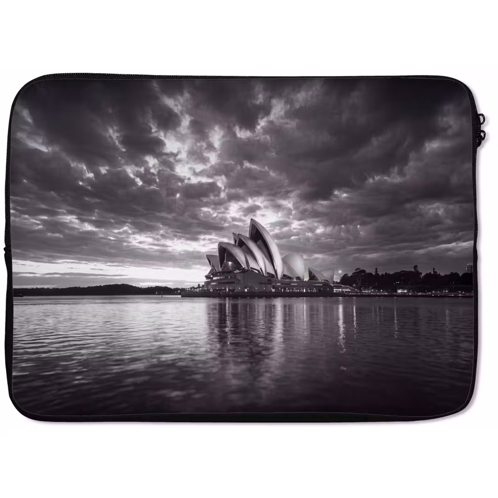 Laptophoes - Architectuur - Water - Stad - Modern - Zwart-wit — 1