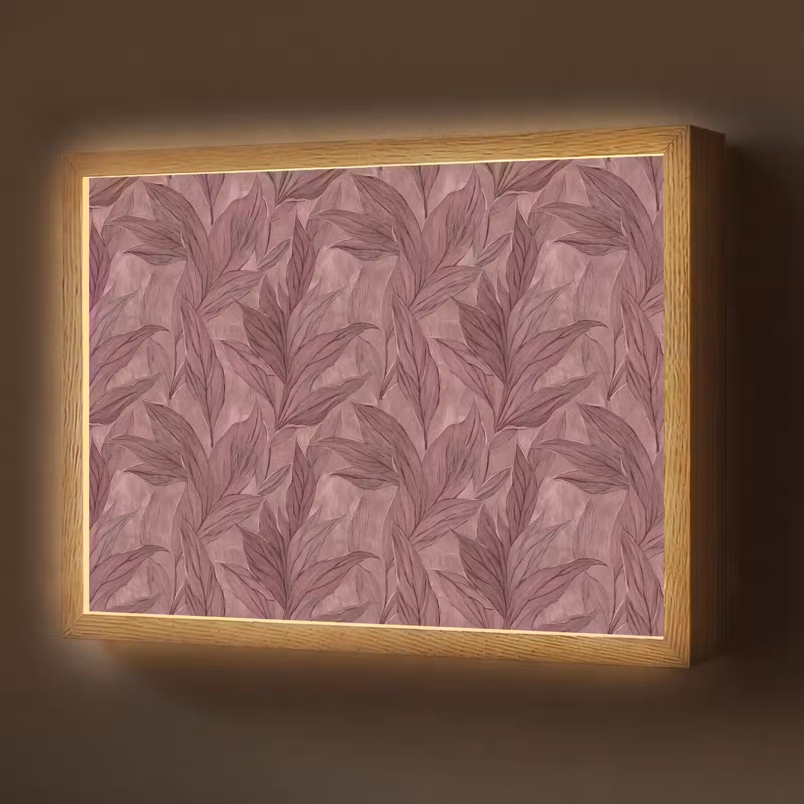 Lightbox - Wandlamp - Bladeren - Patroon - Paars — 1