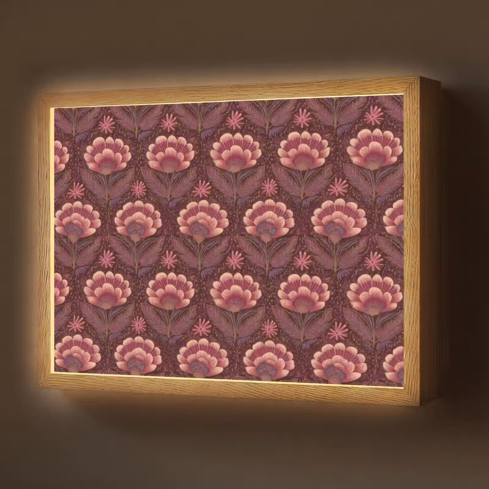 Lightbox - Wandlamp - Bloemen - Waaier - Paars — 1