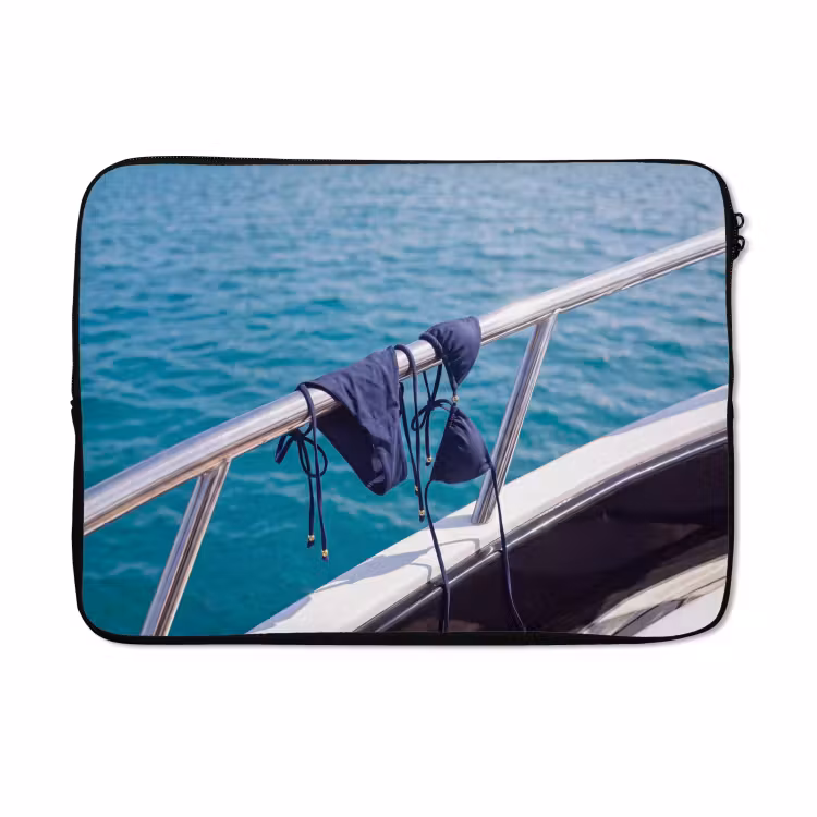 Laptophoes - Bikini - Reling - Zee - Zomer - Blauw — 5