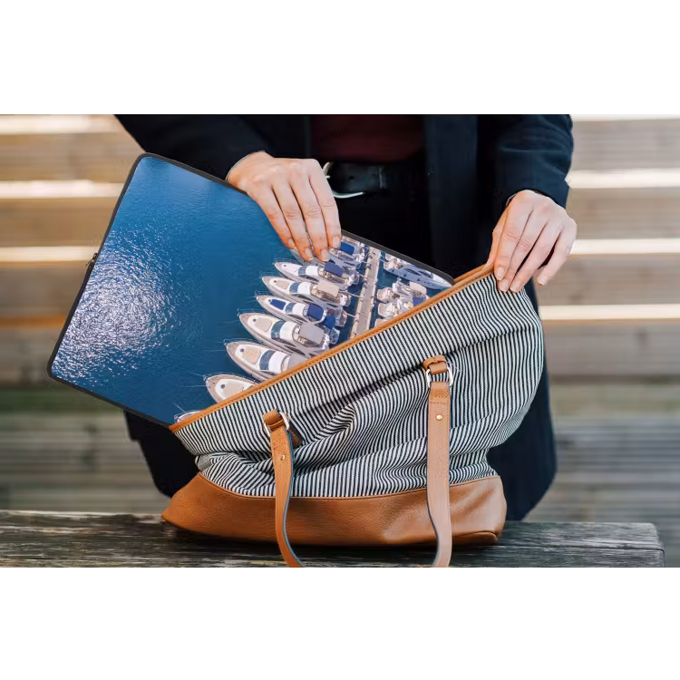 Laptophoes - Boot - Jachthaven - Water - Zomer - Blauw — 4