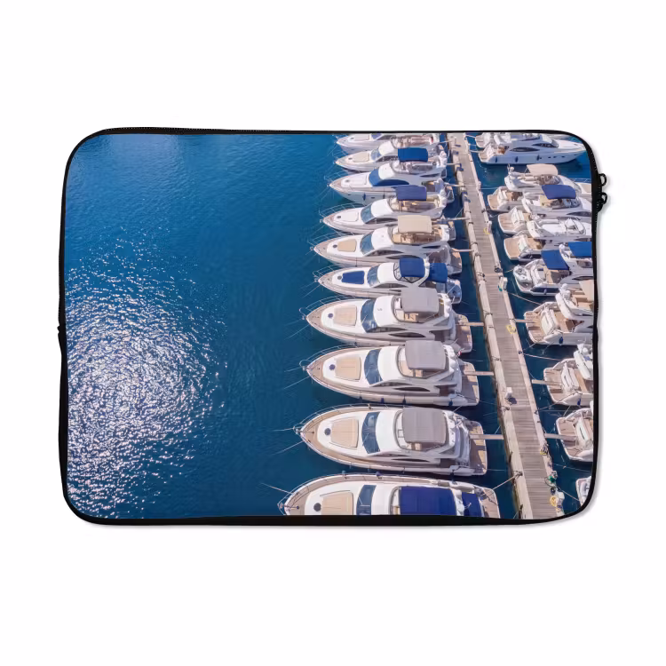 Laptophoes - Boot - Jachthaven - Water - Zomer - Blauw — 5
