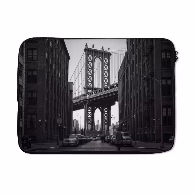 Laptophoes - Brug - Stad - Architectuur - Modern - Zwart-wit — 5