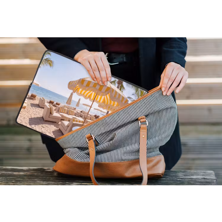 Laptophoes - Strand - Ligbedden - Vakantie - Modern - Geel — 4