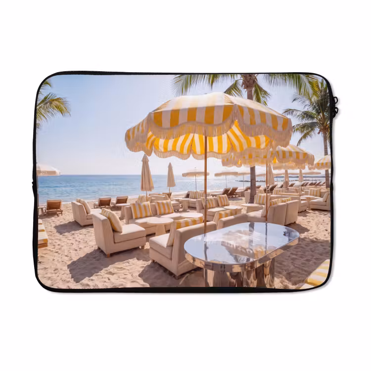 Laptophoes - Strand - Ligbedden - Vakantie - Modern - Geel — 5