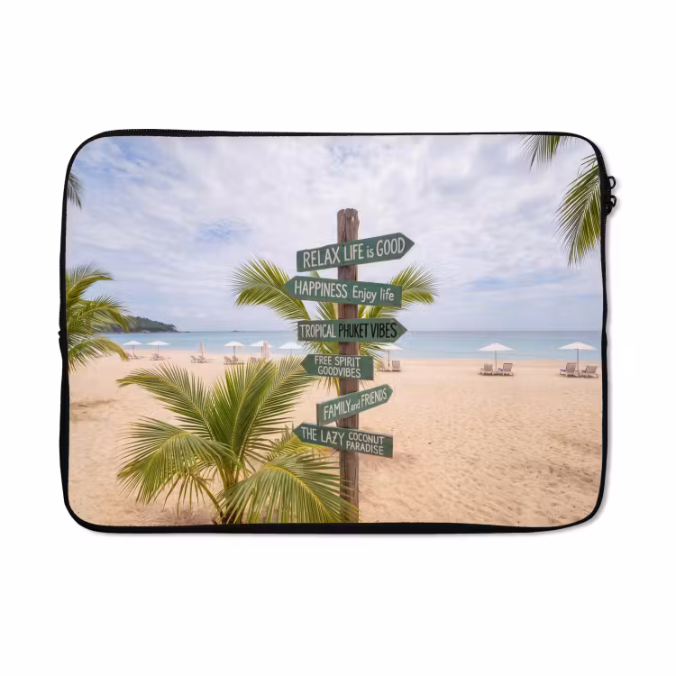 Laptophoes - Strand - Wegwijzer - Palmen - Tropisch - Groen — 5
