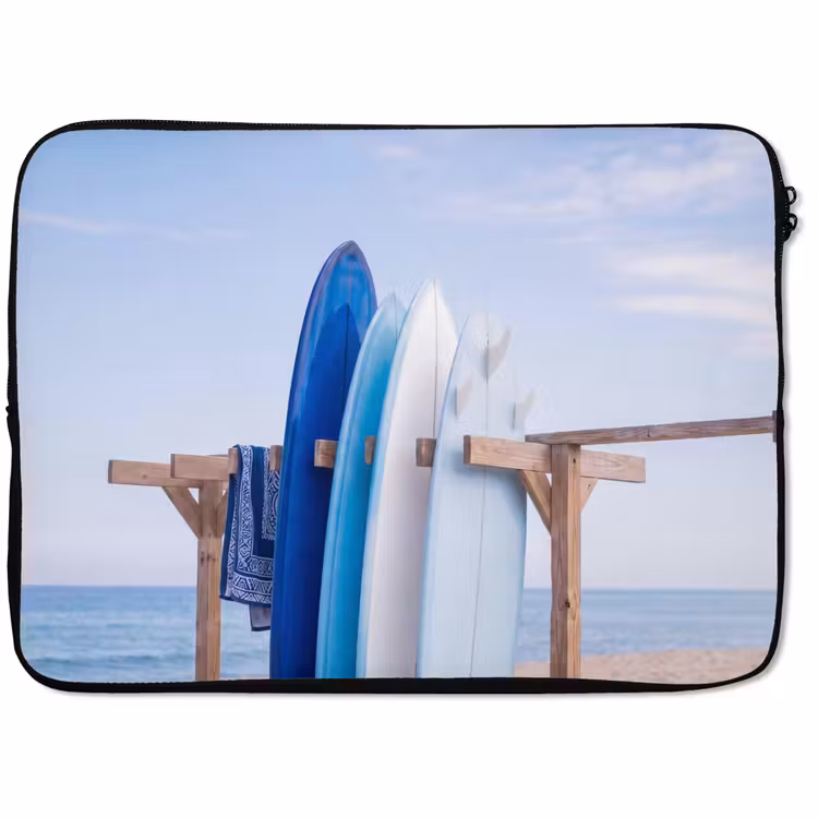 Laptophoes - Surfplank - Strand - Zomer - Blauw - Water — 1