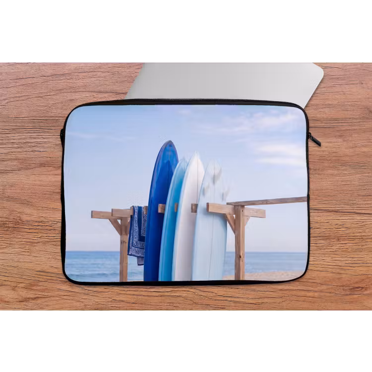 Laptophoes - Surfplank - Strand - Zomer - Blauw - Water — 2