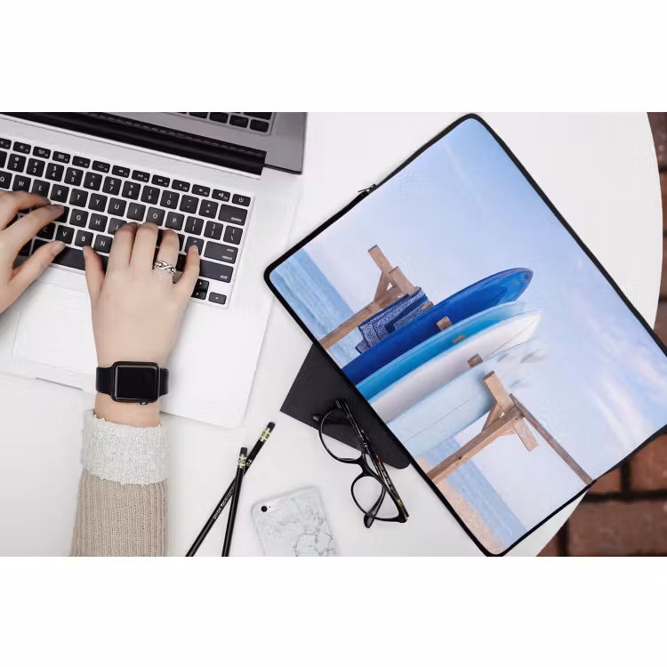 Laptophoes - Surfplank - Strand - Zomer - Blauw - Water — 3