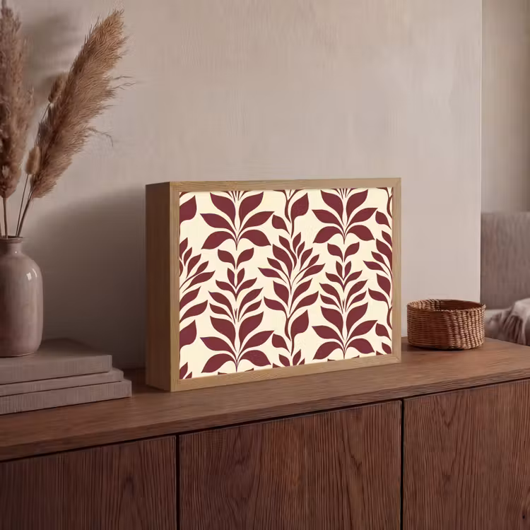 Lightbox - Wandlamp - Abstract - Bladeren - Burgundy — 4