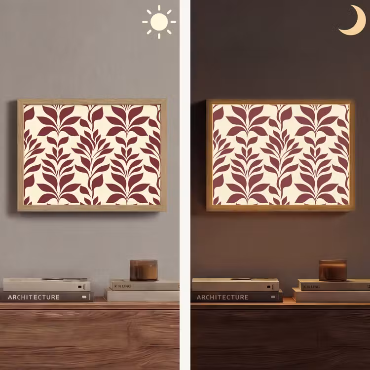 Lightbox - Wandlamp - Abstract - Bladeren - Burgundy — 6