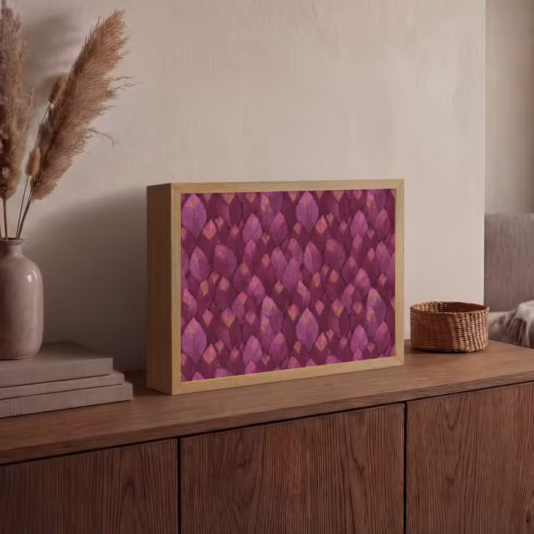 Lightbox - Wandlamp - Bladeren - Patroon - Burgundy — 4