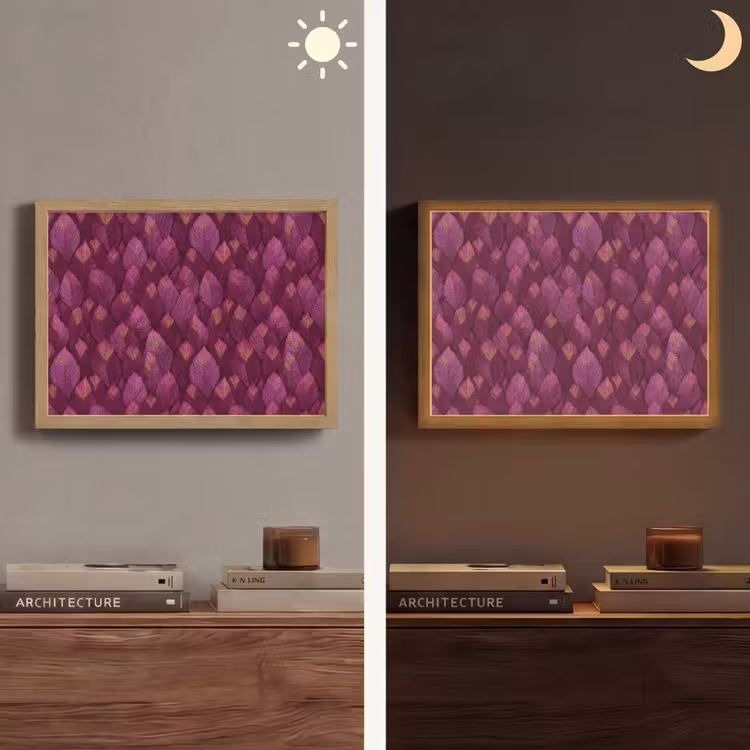 Lightbox - Wandlamp - Bladeren - Patroon - Burgundy — 6