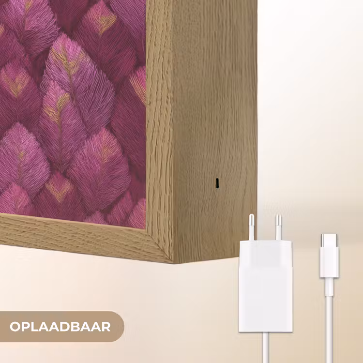 Lightbox - Wandlamp - Bladeren - Patroon - Burgundy — 7