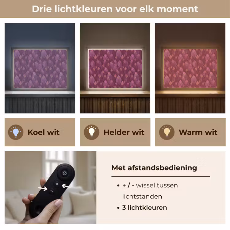 Lightbox - Wandlamp - Bladeren - Patroon - Burgundy — 8
