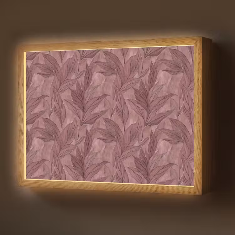 Lightbox - Wandlamp - Bladeren - Patroon - Paars — 1