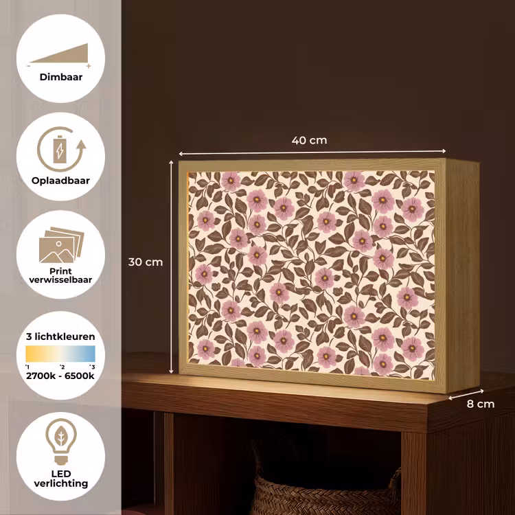 Lightbox - Wandlamp - Bloemen - Bladeren - Kleurrijk — 10