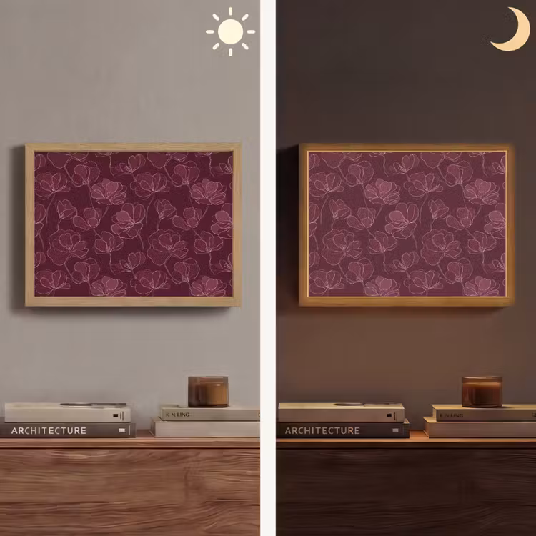 Lightbox - Wandlamp - Bloemen - Patroon - Bordeauxrood — 6