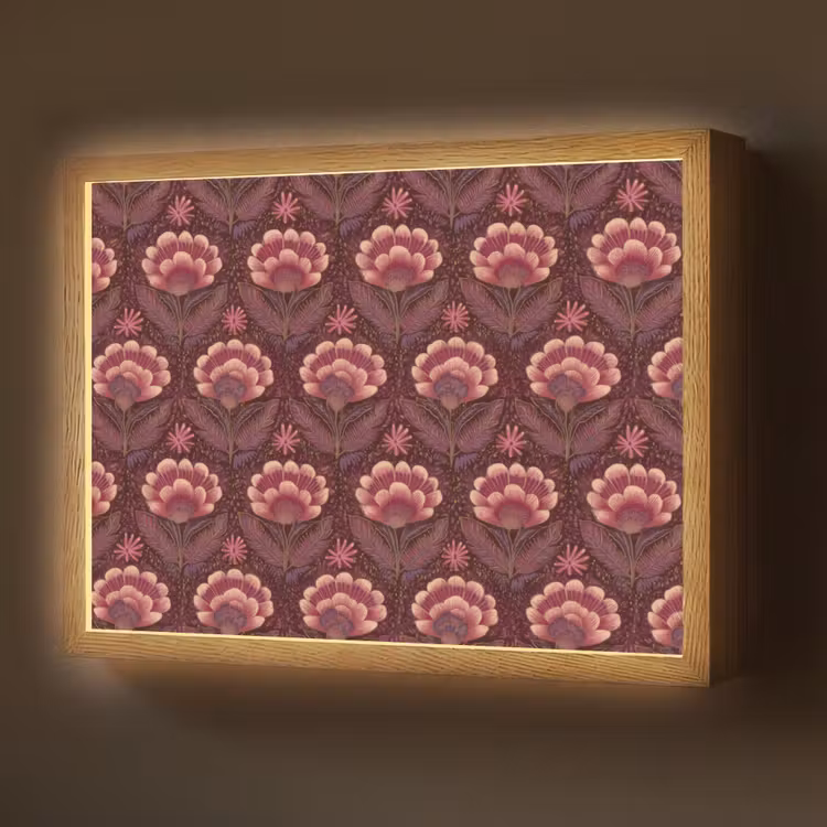 Lightbox - Wandlamp - Bloemen - Waaier - Paars — 1