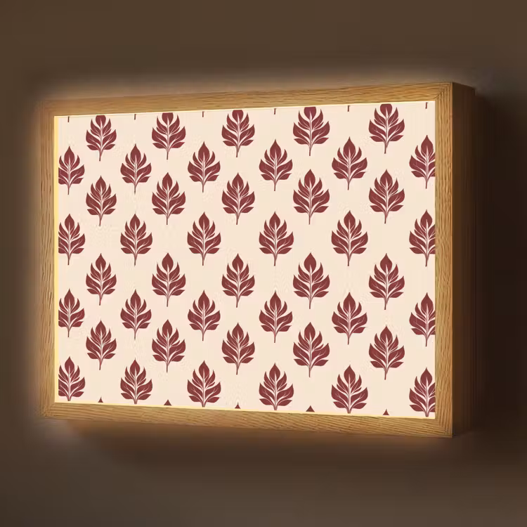 Lightbox - Wandlamp - Botanisch - Patroon - Bordeaux — 1