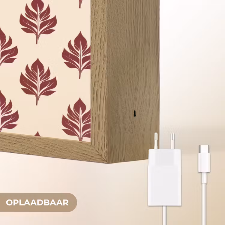Lightbox - Wandlamp - Botanisch - Patroon - Bordeaux — 7