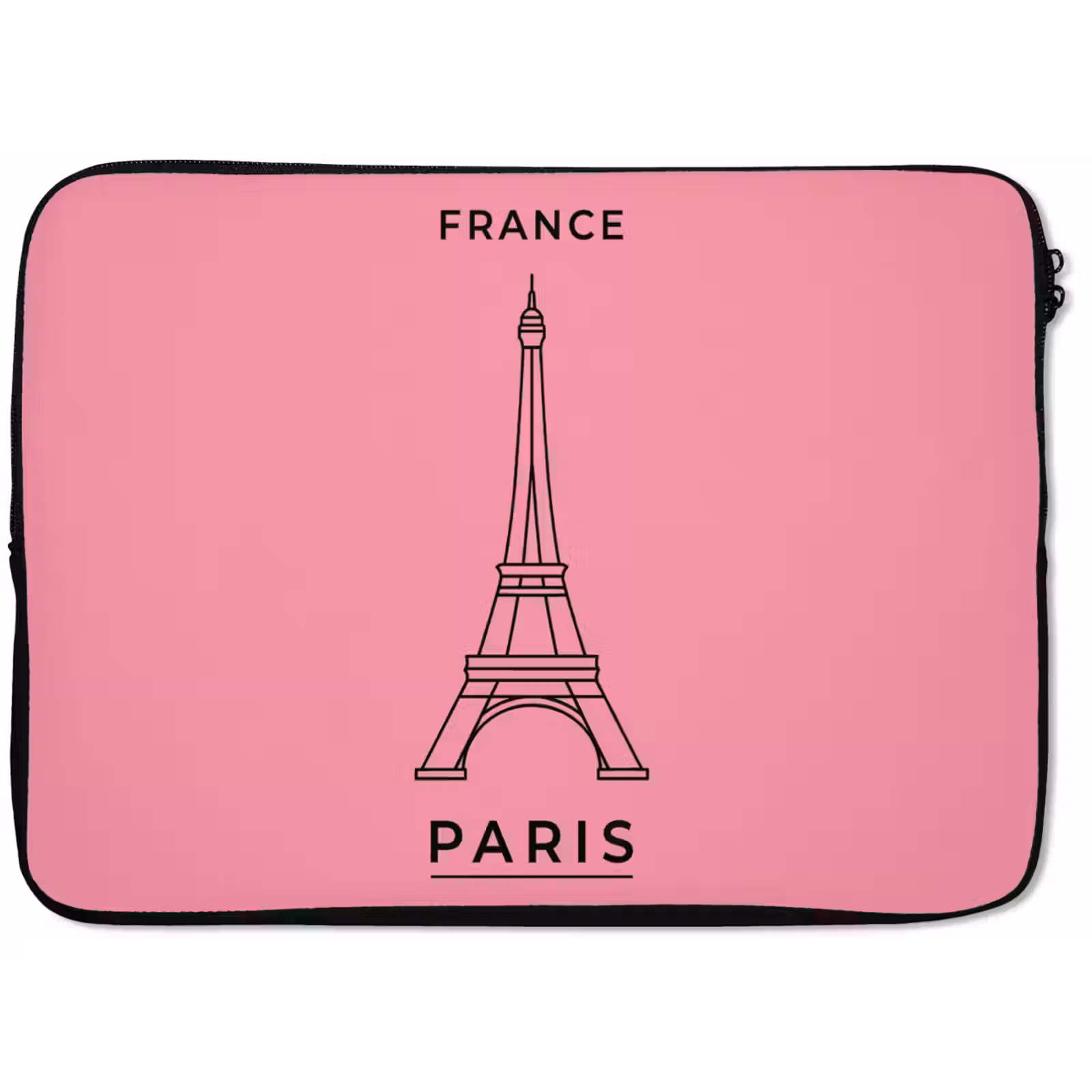 Laptophoes - Eiffeltoren - Parijs - Architectuur - Minimalistisch - Roze — 1