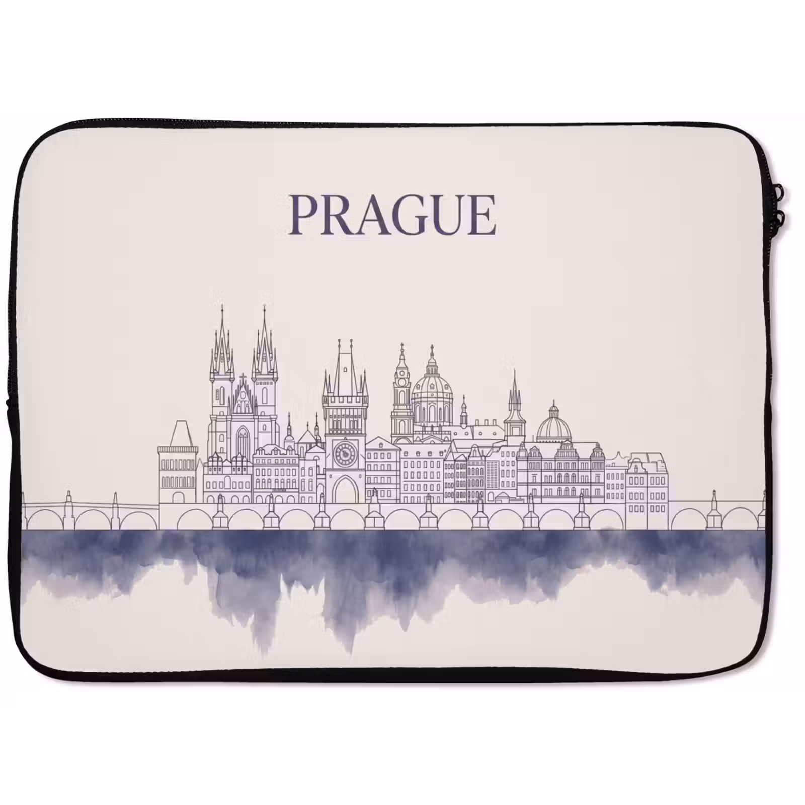 Laptophoes - Praag - Skyline - Architectuur - Blauw — 1