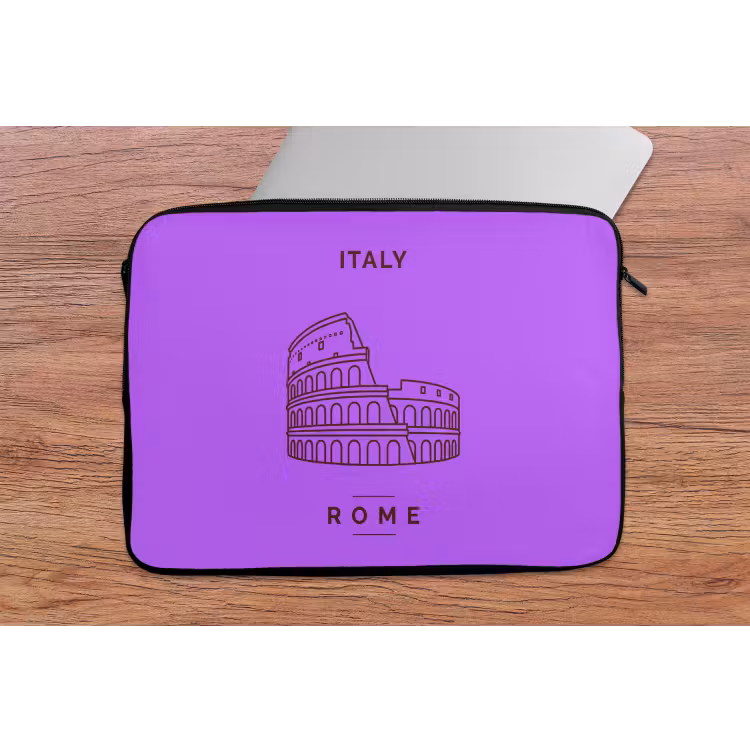 Laptophoes - Architectuur - Colosseum - Rome - Minimalistisch - Paars — 2