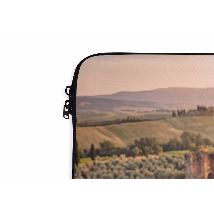 Laptophoes - Fiets - Bloemen - Toscane - Landschap - Roze — 6