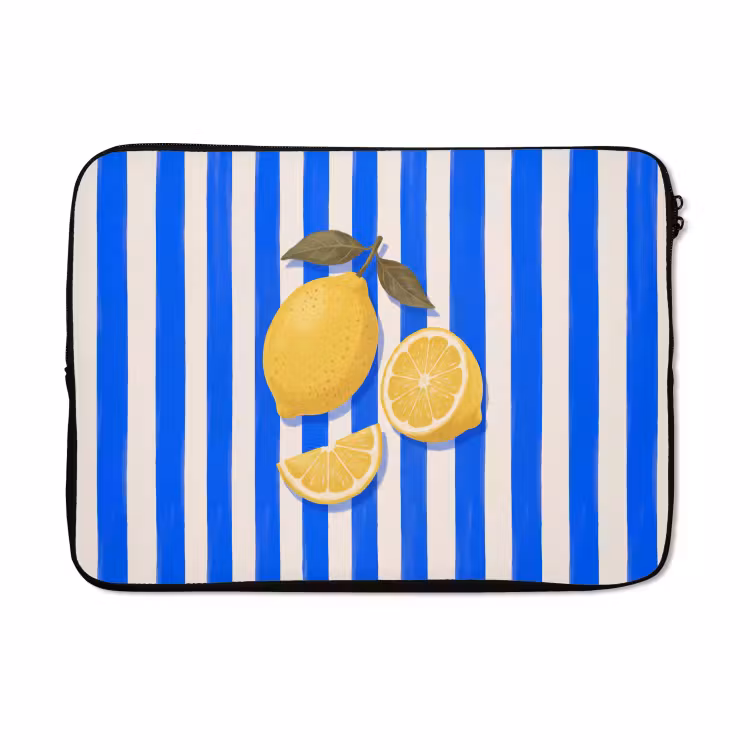 Laptophoes - Fruit - Citroen - Zomer - Geel - Blauw — 5
