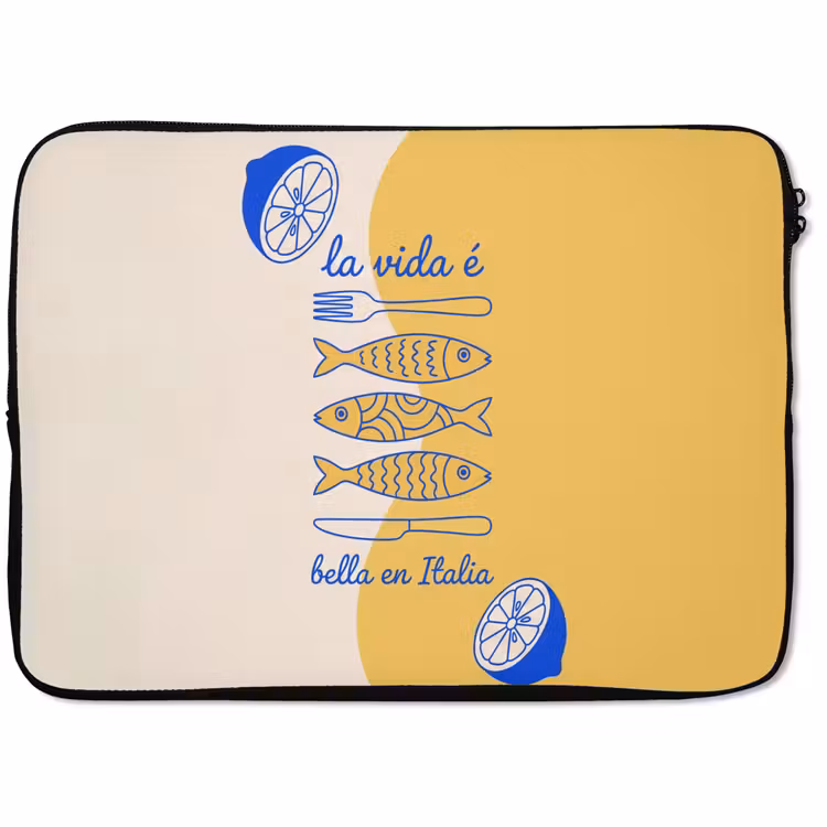 Laptophoes - Italië - Eten - Citroen - Vis - Grafisch — 1