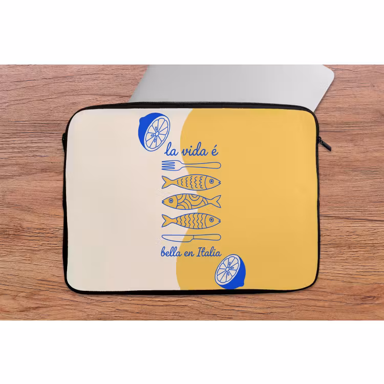 Laptophoes - Italië - Eten - Citroen - Vis - Grafisch — 2