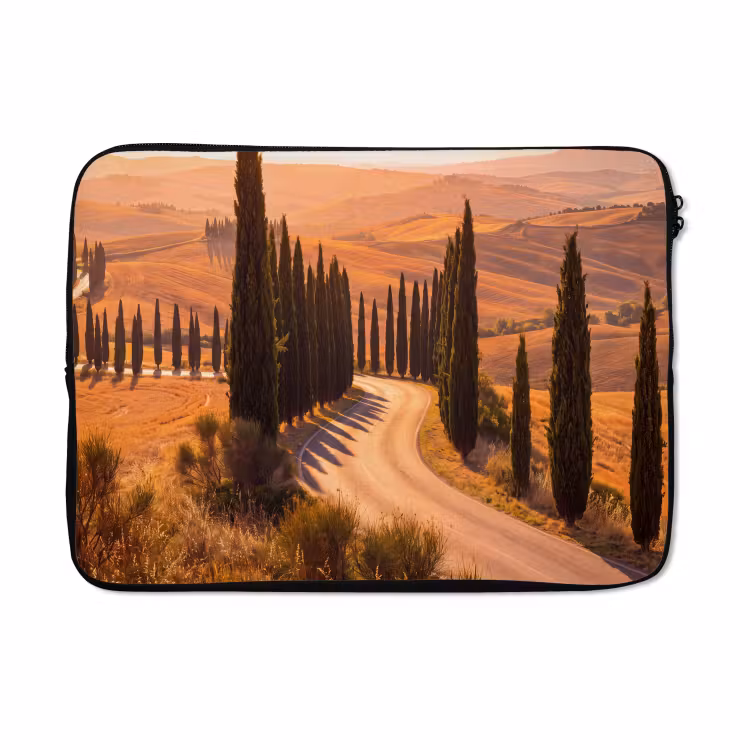 Laptophoes - Landschap - Weg - Bomen - Natuur - Goud — 5