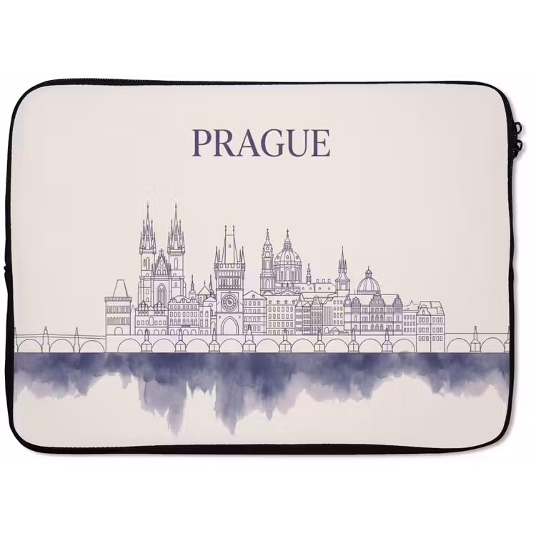 Laptophoes - Praag - Skyline - Architectuur - Blauw — 1