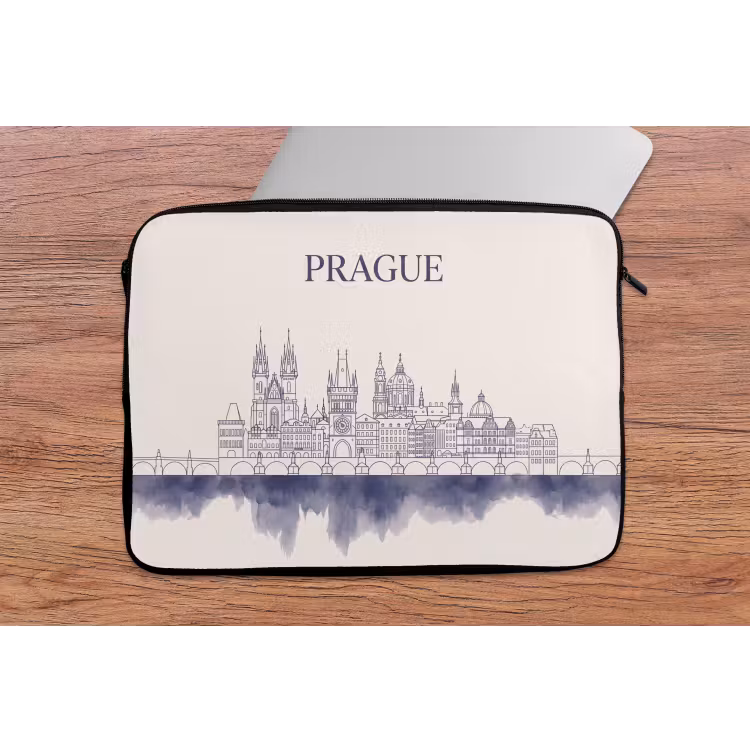 Laptophoes - Praag - Skyline - Architectuur - Blauw — 2