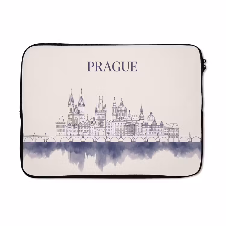 Laptophoes - Praag - Skyline - Architectuur - Blauw — 5