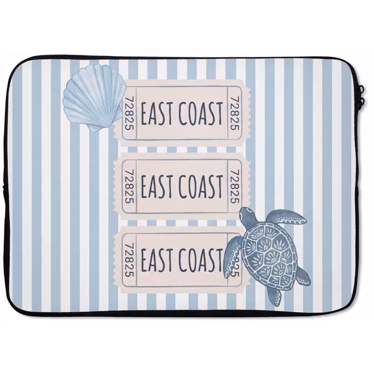 Laptophoes - Schelp - Oceaan - Kust - Blauw - Illustratie — 1