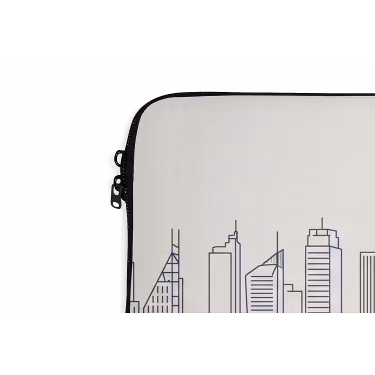 Laptophoes - Stad - Skyline - Architectuur - Minimalistisch - Blauw — 6