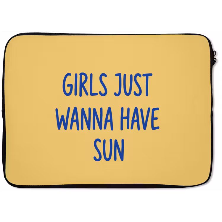 Laptophoes - Tekst - Zon - Zomer - Modern - Geel — 1