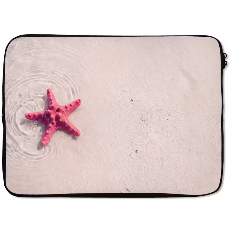 Laptophoes - Zeeleven - Zeester - Strand - Roze - Water — 1