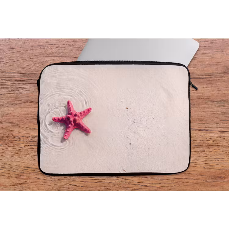 Laptophoes - Zeeleven - Zeester - Strand - Roze - Water — 2