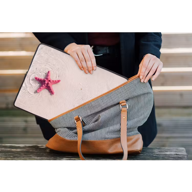 Laptophoes - Zeeleven - Zeester - Strand - Roze - Water — 4