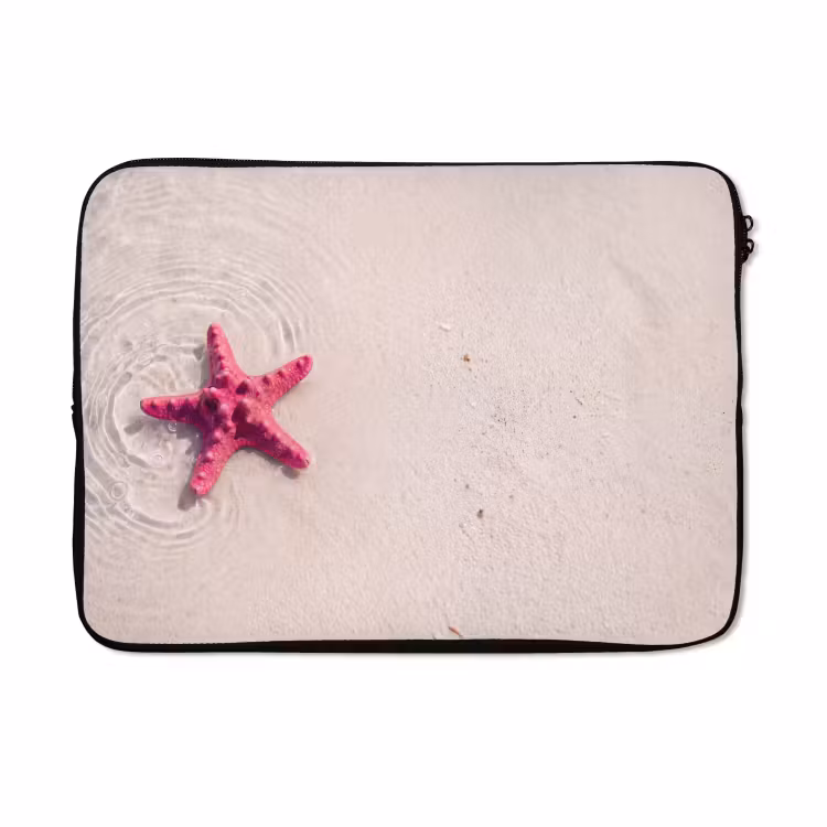 Laptophoes - Zeeleven - Zeester - Strand - Roze - Water — 5